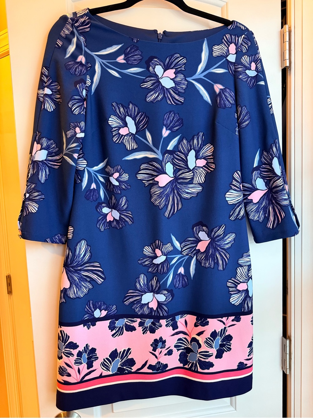 Vince Camuto Navy Floral Shift Dress